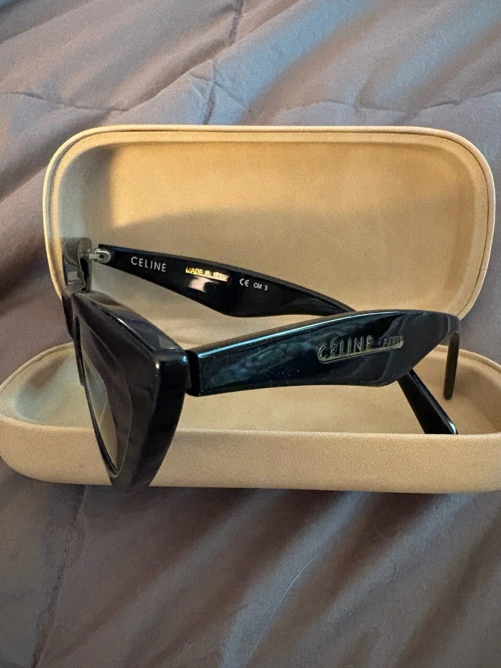 Celine Paris Black Cat-Eye Sunglasses brand new never used